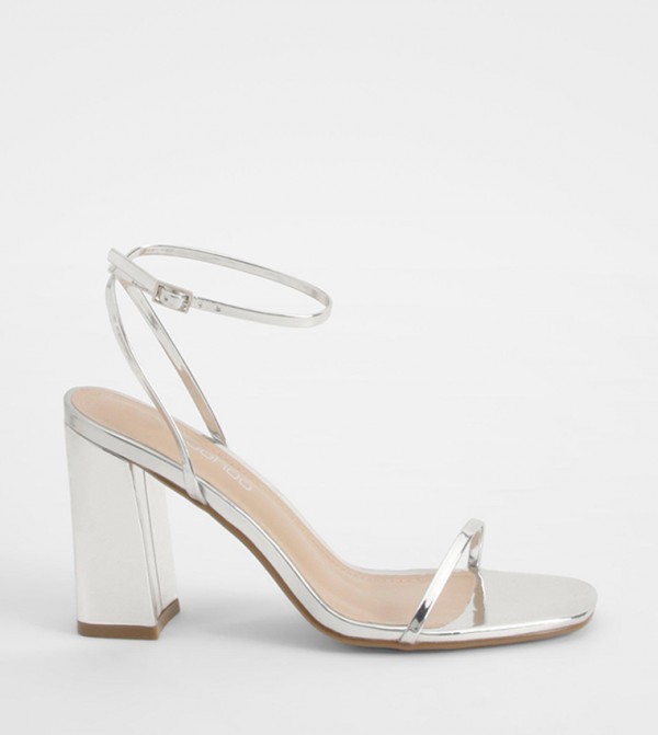 Metallic Block Heel Sandals