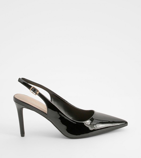 Patent Pointed Toe Slingback Pumps