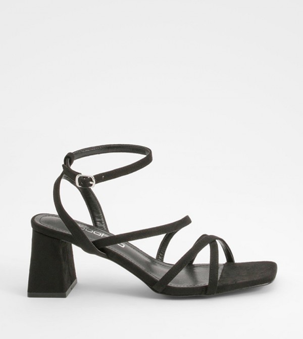 Asymmetric Strappy Heel Sandals