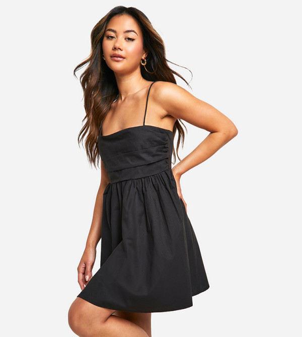 فستان ميني مزموم 