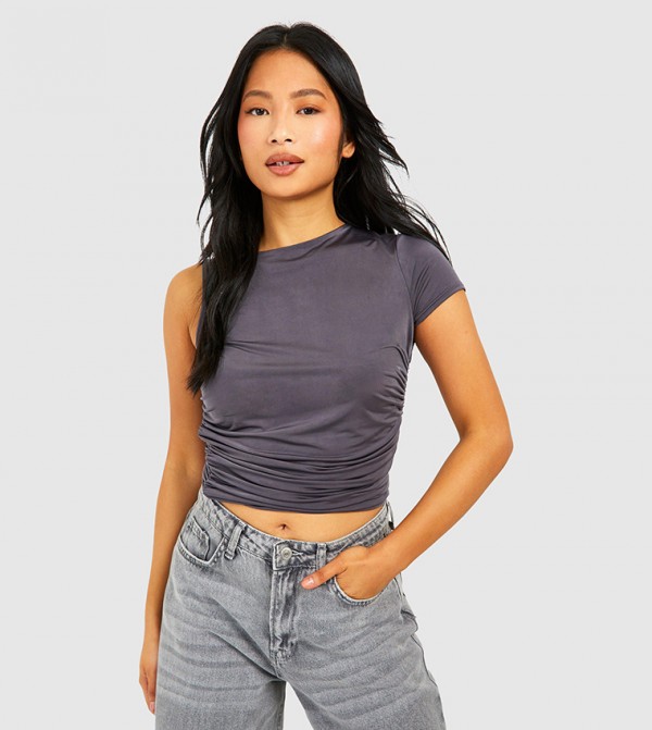 Petite Drape Detail Top