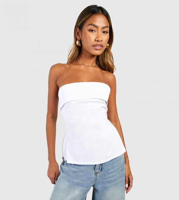 Bengaline Longline Split Hem Corset Top