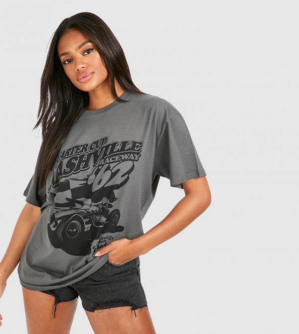 Car Print Oversized T-Shirt