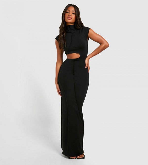 Seam Detail Cut Out Maxi Dress