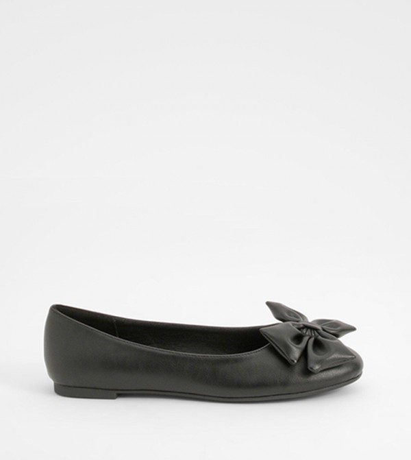 Bow Detail Round Toe Ballerinas