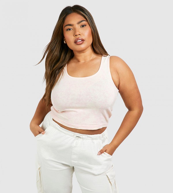 Curve Ribbed Scoop Neck Sleeveless Top