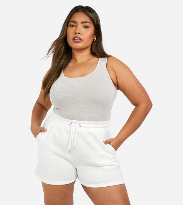 Curve Ribbed Scoop Neck Sleeveless Top