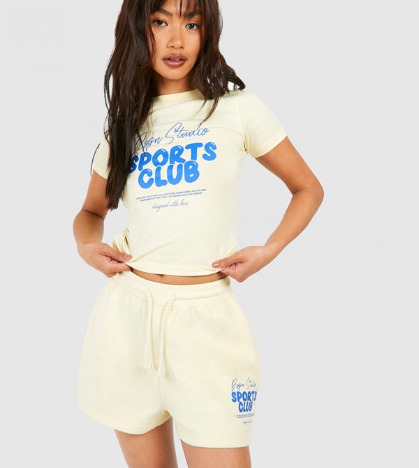 Dsgn Studio Sports Club Bubble Slogan Sweat Short