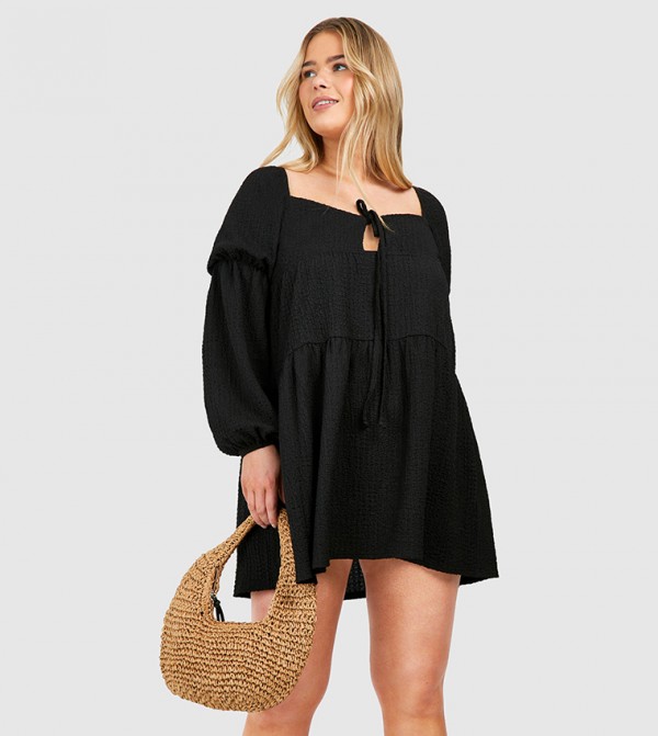 فستان مزموم بطبقات 