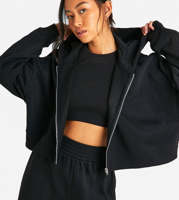 Dsgn Studio Oversized Crop Hooded Jacket