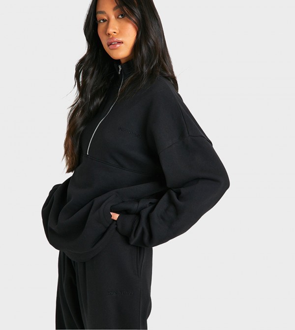 Design Studio Half Zip Oversized Sweatshirt