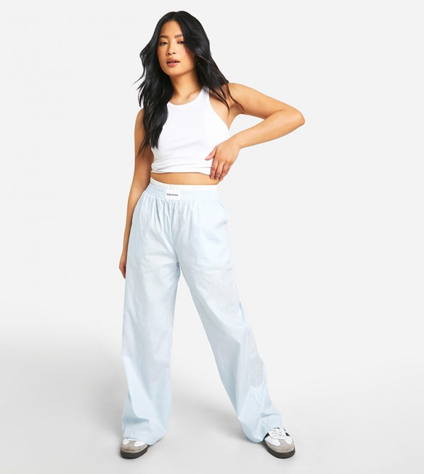 Petite Contrast Waistband Trousers