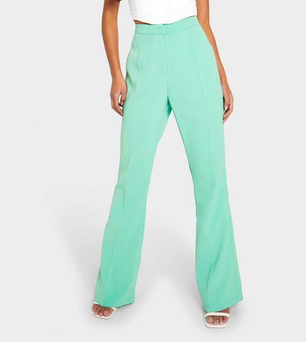 High Waist Fit & Flare Trousers