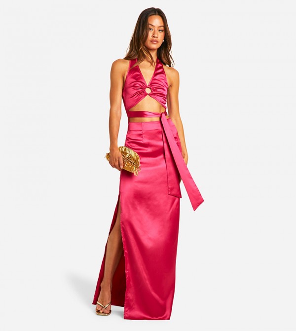 Tall Satin Cut Out Maxi Dress