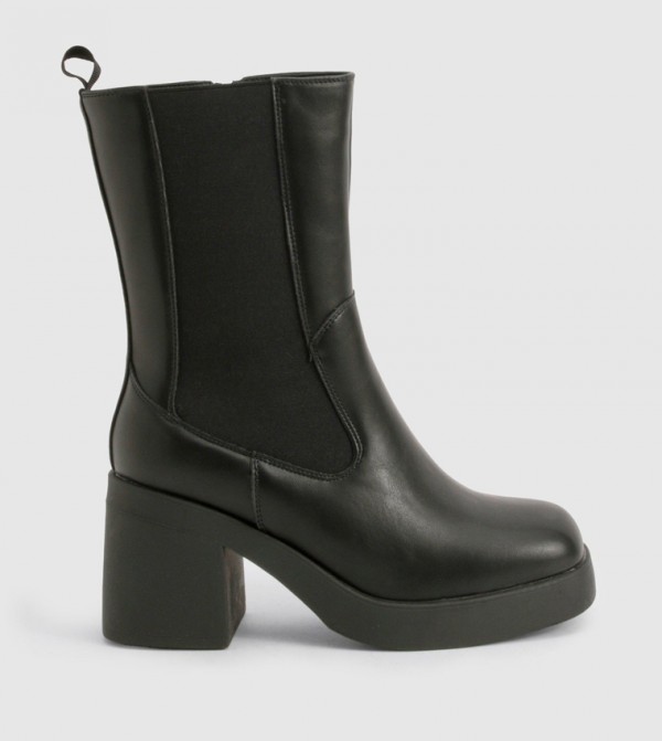 Wide Fit Chunky Calf High Boots