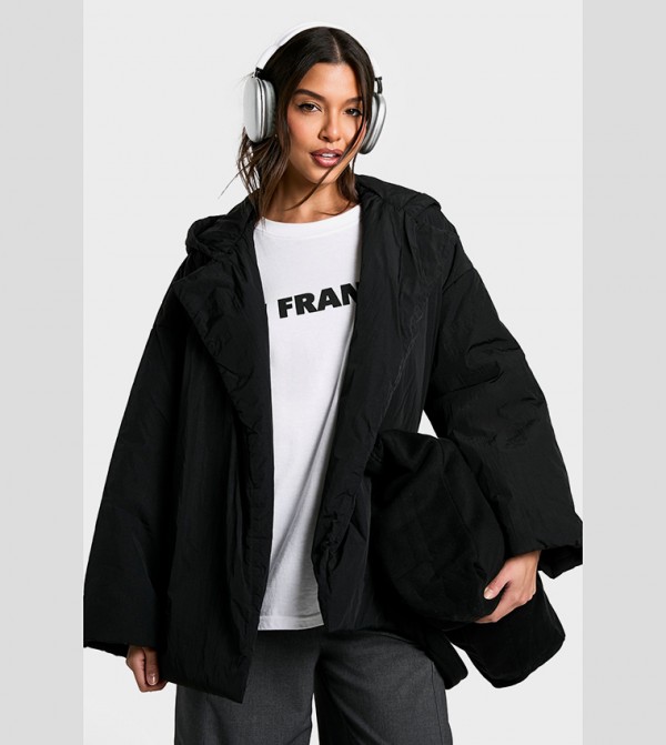 Belted Hooded Puffer Jacket
