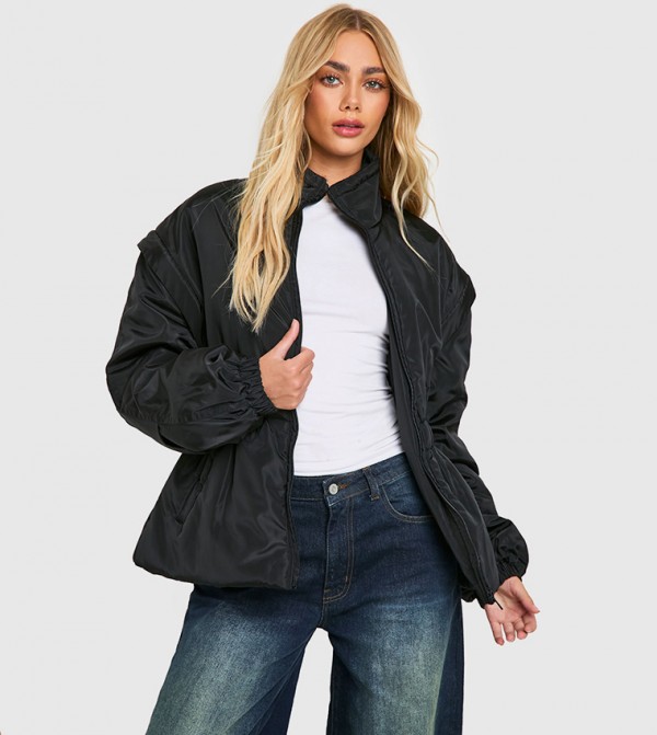 Cinched Waist Puffer Jacket