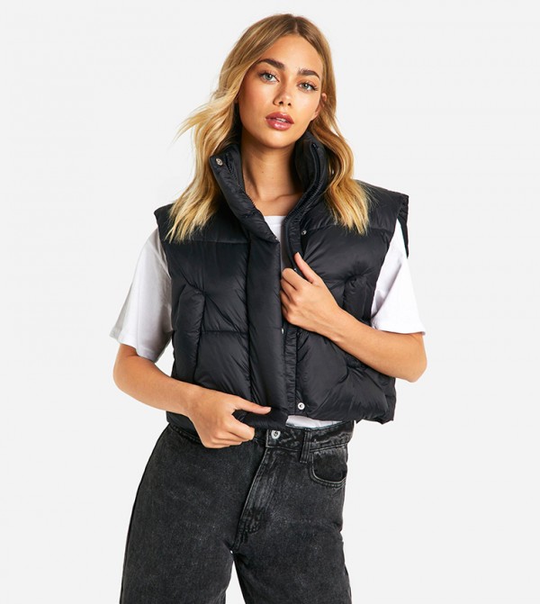 Cropped Puffer Gilet
