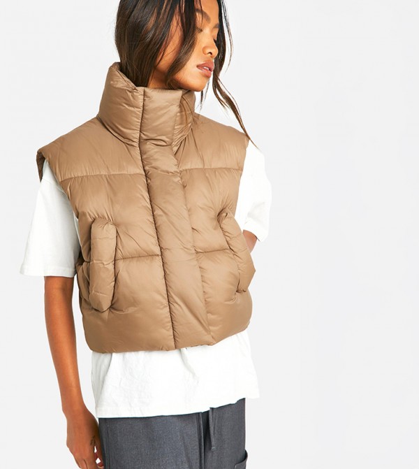 Cropped Puffer Gilet