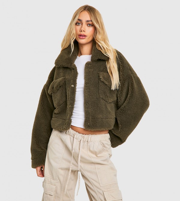 Sherpa Faux Fur Collared Trucker Jacket