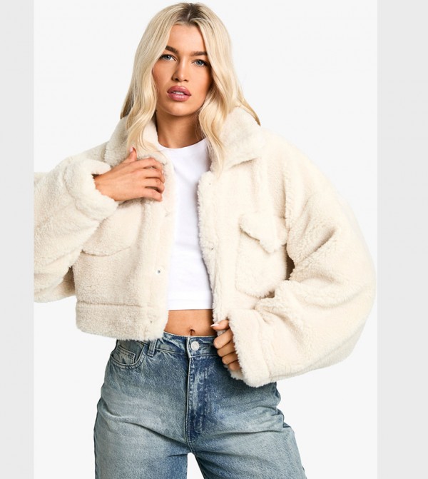 Teddy Faux Fur Trucker Jacket