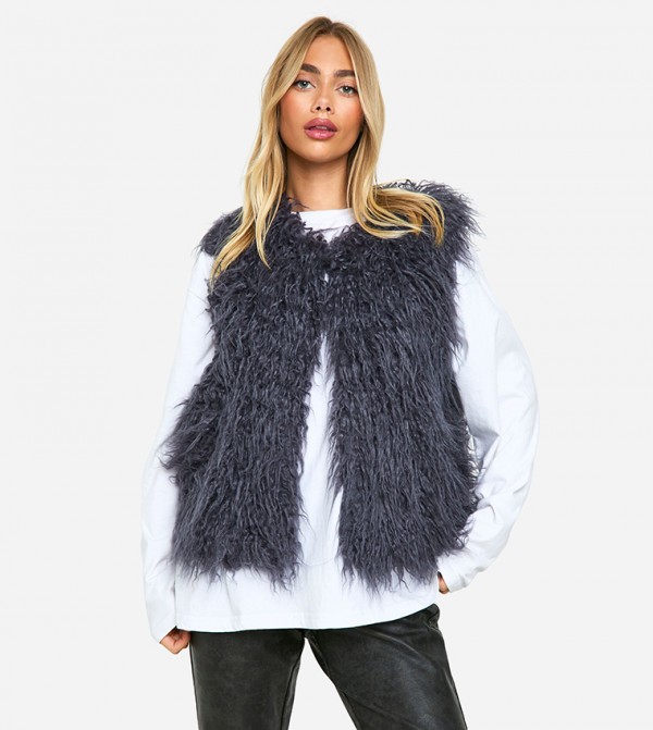 Faux Mongolian Fur Gilet