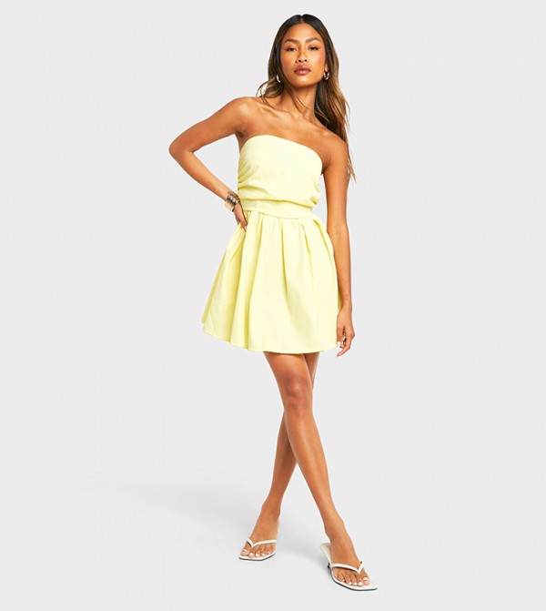 Ruched Bandeau Mini Dress