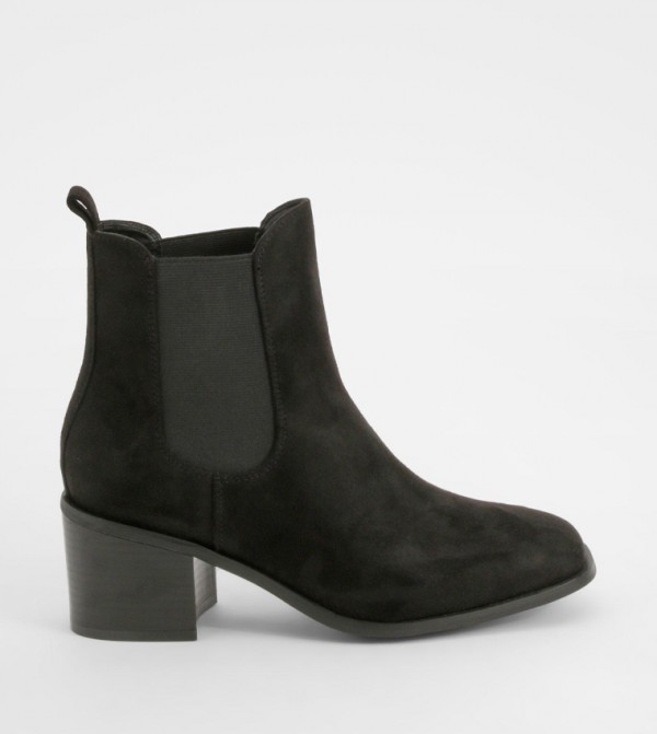 Wide Fit Block Heel Chelsea Boots