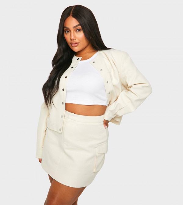 Curve Textured Mini Skirt