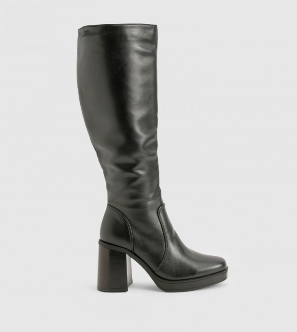 Knee High Platform Block Heel Boots