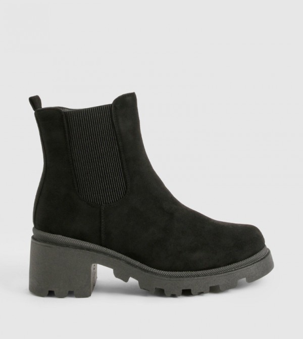 Wide Fit Faux Suede Chelsea Boots