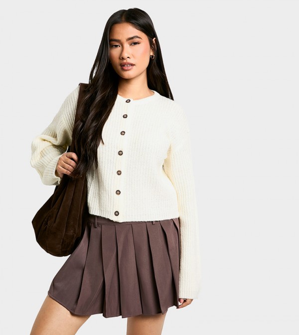 Soft Knit Micro Crop Cardigan
