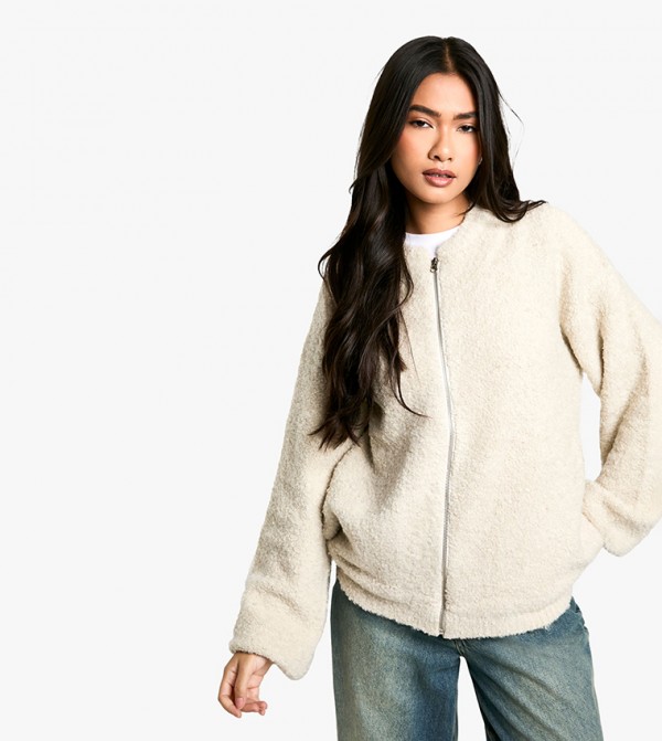 Borg Knitted Oversized Jacket