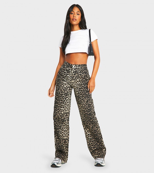Tall Leopard Straight Leg Jeans
