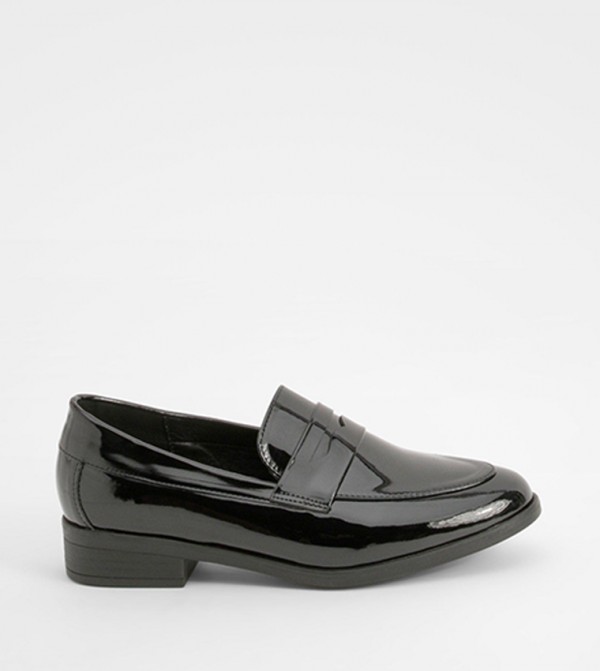 Wide Fit Patent Slip-On Loafers
