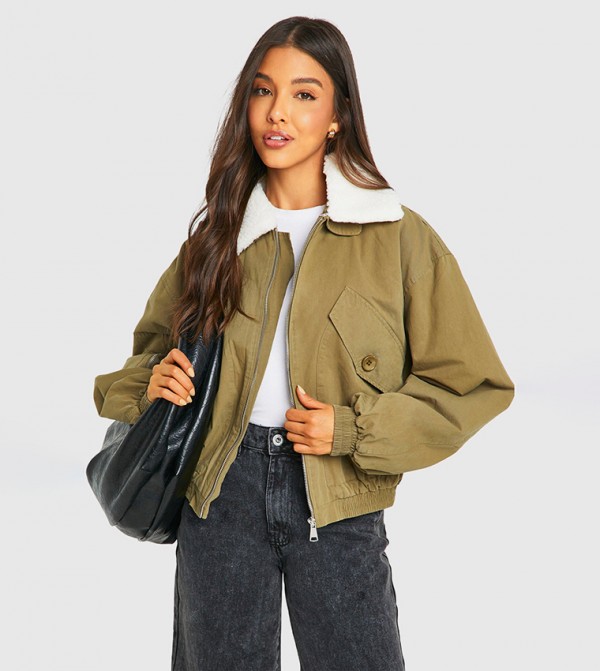 Borg Collar Bomber Jacket