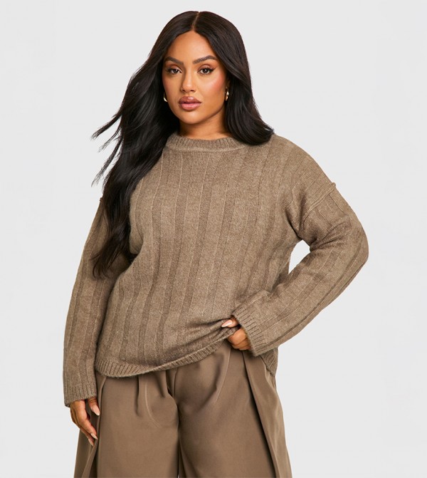 Plus Soft Wide Rib Oversized Sweater