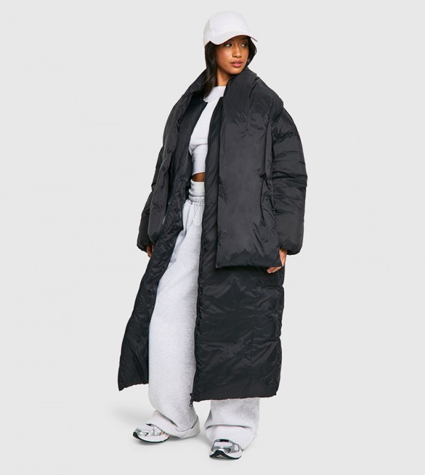 Petite 2 In 1 Scarf Puffer Jacket