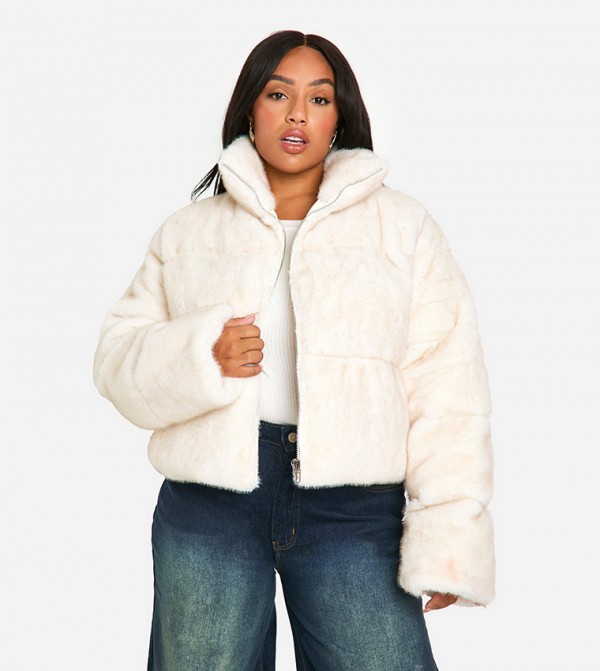 Curve Faux Fur Puffer Jacket