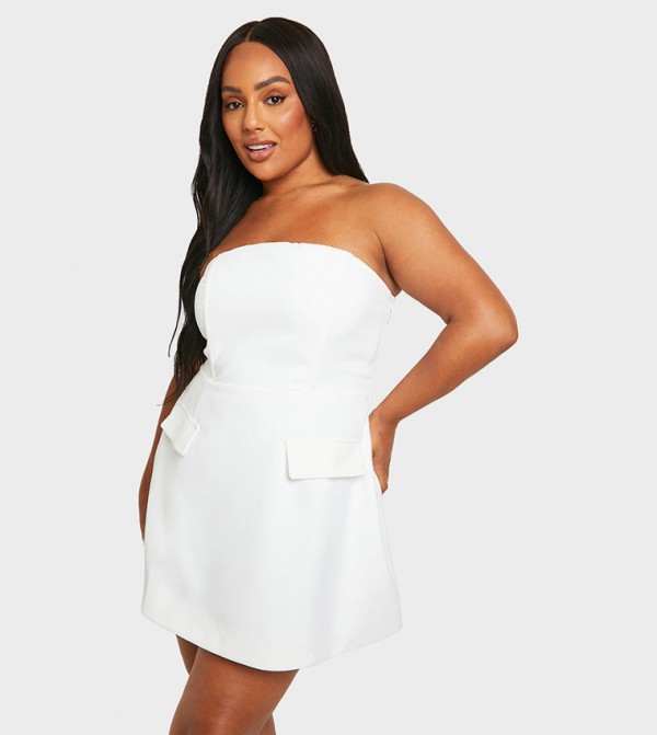 Curve Structured Bandeau Mini Dress