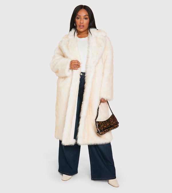 Curve Luxe Two Tone Faux Fur Coat