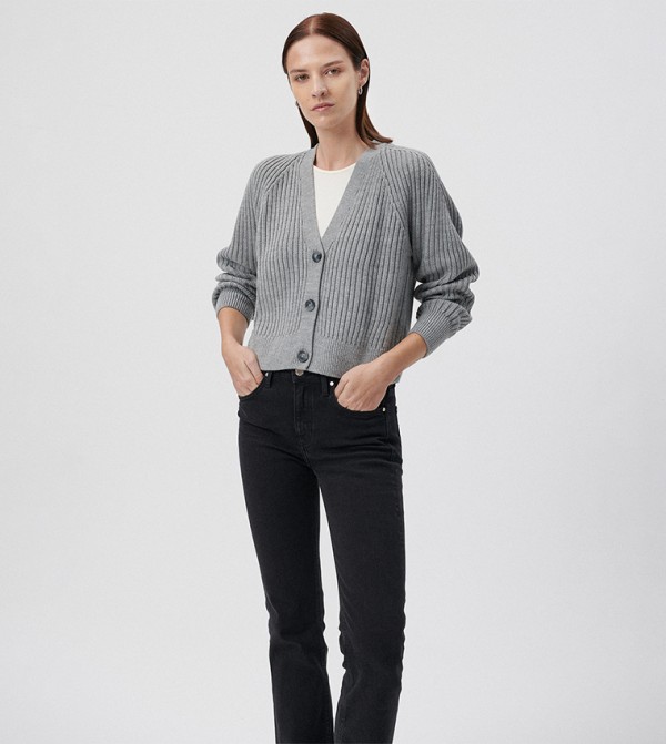 Buy Nasty Gal Premium V Neck Oversized Cardigan In Grey