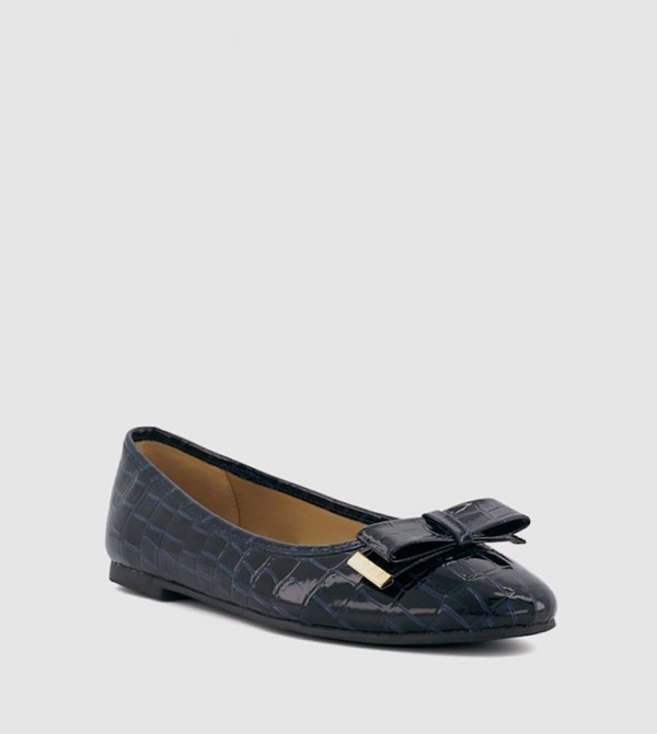 HANNAH Croc Textured Ballerinas