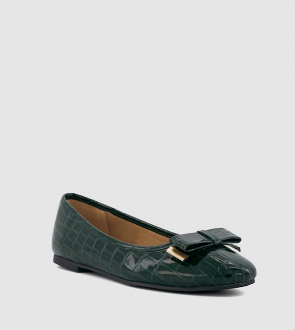 HANNAH Croc Textured Ballerinas
