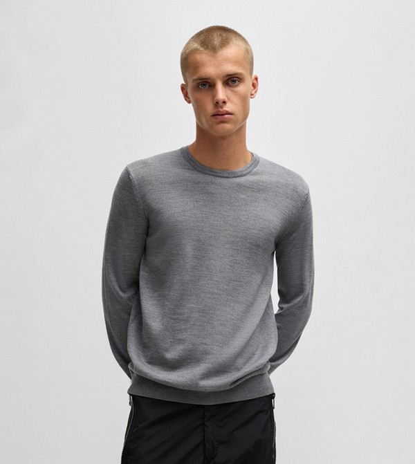 Textured Crew Neck Sweater