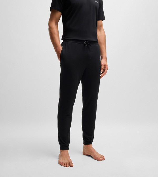 Logo Embroidered Drawstring Waist Joggers