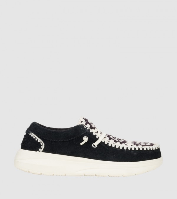 WENDY COMF Suede Crochet Slip-On Shoes