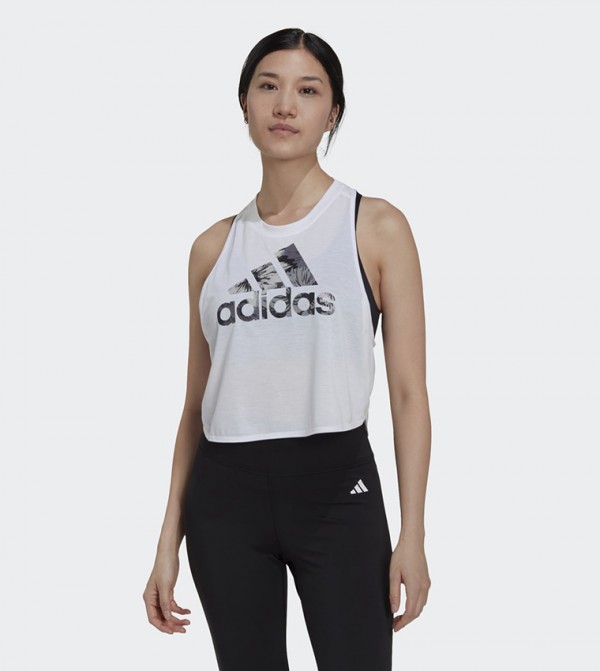 Buy Adidas AEROREADY Made For Training Floral Tank Top In White