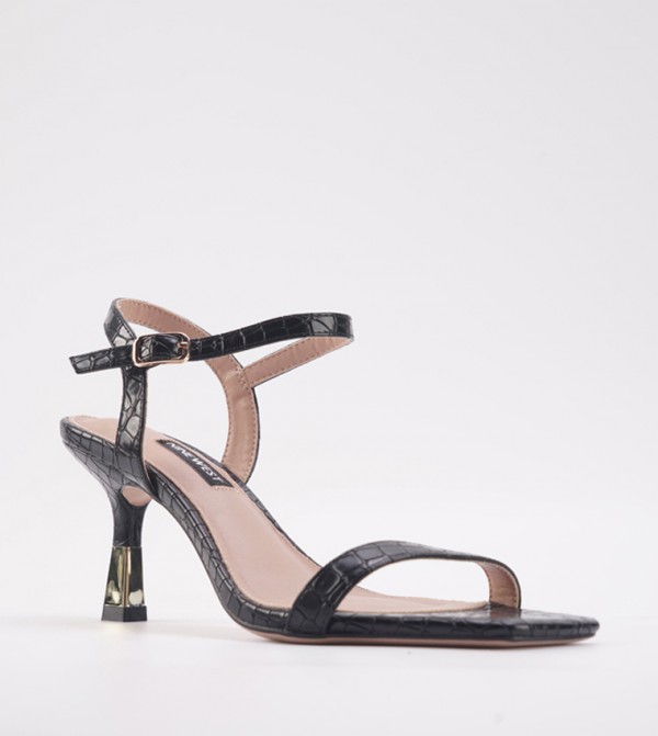 HENNO2 Croc Textured Heel Sandals