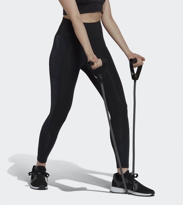adidas Optime Mesh Full-Length Leggings - Black, Women's Training
